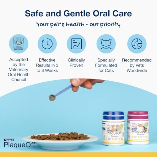 ProDen PlaqueOff 40g Powder for Cats, 100% Natural Tooth Care Powder, Protects Against Bad Breath, Helps with Tartar and Plaque - Image 4