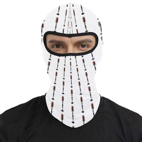 Pasamontaña térmico para hombre y mujer, máscara facial con estampado vintage de micrófono, ideal para esquí, motociclismo, ciclismo y clima frío miniatura 2