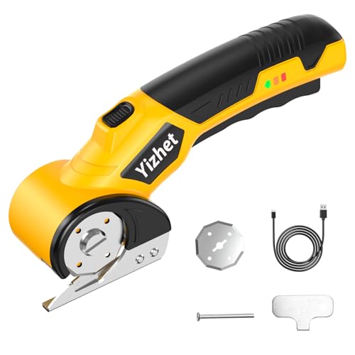 Yizhet Electric Cardboard Cutter, Electric Box Cutter with 4V 2000mAh Rechargeable Battery, 0.25inch Cutting Thickness for Cardboard, Boxes & Crafting, with Extra Blade