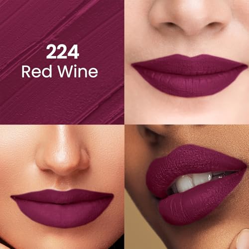 Image of Swiss Beauty Pure Matte Creamy Lipstick | Non-drying, Highly pigmented Lipstick | Shade- Red Wine, 3.8gm|