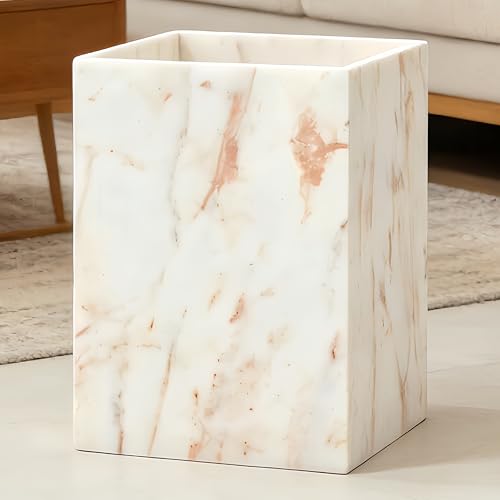 Small Marble Rectangular Trash Can, 1.9 Gallon/7.2 Liter Garbage Bin,