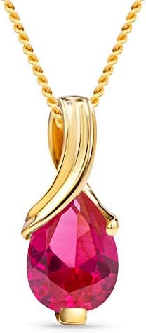 Miore necklace for women in 9 kt 375 white/yellow gold with pear shape gem pendant