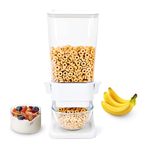 Conworld Cereal Dispenser Countertop, Candy Dispenser, Big Dry Food Cereal Dispenser, Not Easy To Crush Food, Can Hold Cereal, Small Snack, For Home Office Hotel Commercial Bar, White (5000Ml) #TOP1