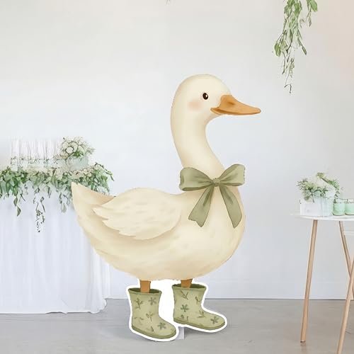 Image of Croblissful One Silly Goose Party Decorations 1st Birthday Backdrop Duck Animal Background Prop for Birthday Baby Shower Party Supplies(Green,Goose)