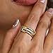 ACLOKOO 4 Pack Interlocked Stackable Rings for Women - 14K Gold Plated Statement 4 Mixed Metals Multi Ring Stack - Cubic Zirconia Two-Toned Connected Bands Stacking Jewelry (4 PACK, 11)