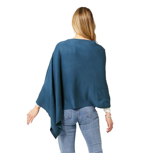 Coco + Carmen Womens Ponchos for Women - Lightweight Womens Shawl in Stonewash, Open Front Poncho Sweater for Women, Versatile Sweater Cape Poncho2