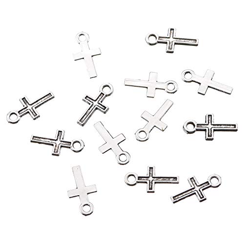 360Pcs Silver Plated Peace Cross Charms Pendants Jewelry Making Diy Charm Crafts Handmade 16X9Mm (360Mix Color) #TOP3