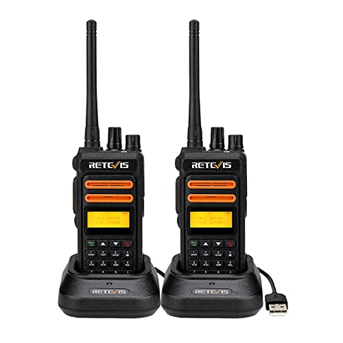 Retevis RT76P GMRS Radio,Handheld Radio Two Way,NOAA Weather Alerts, USB Charging,Base Station Capable,High Power Walkie Talkie for Adults (2 Pack)