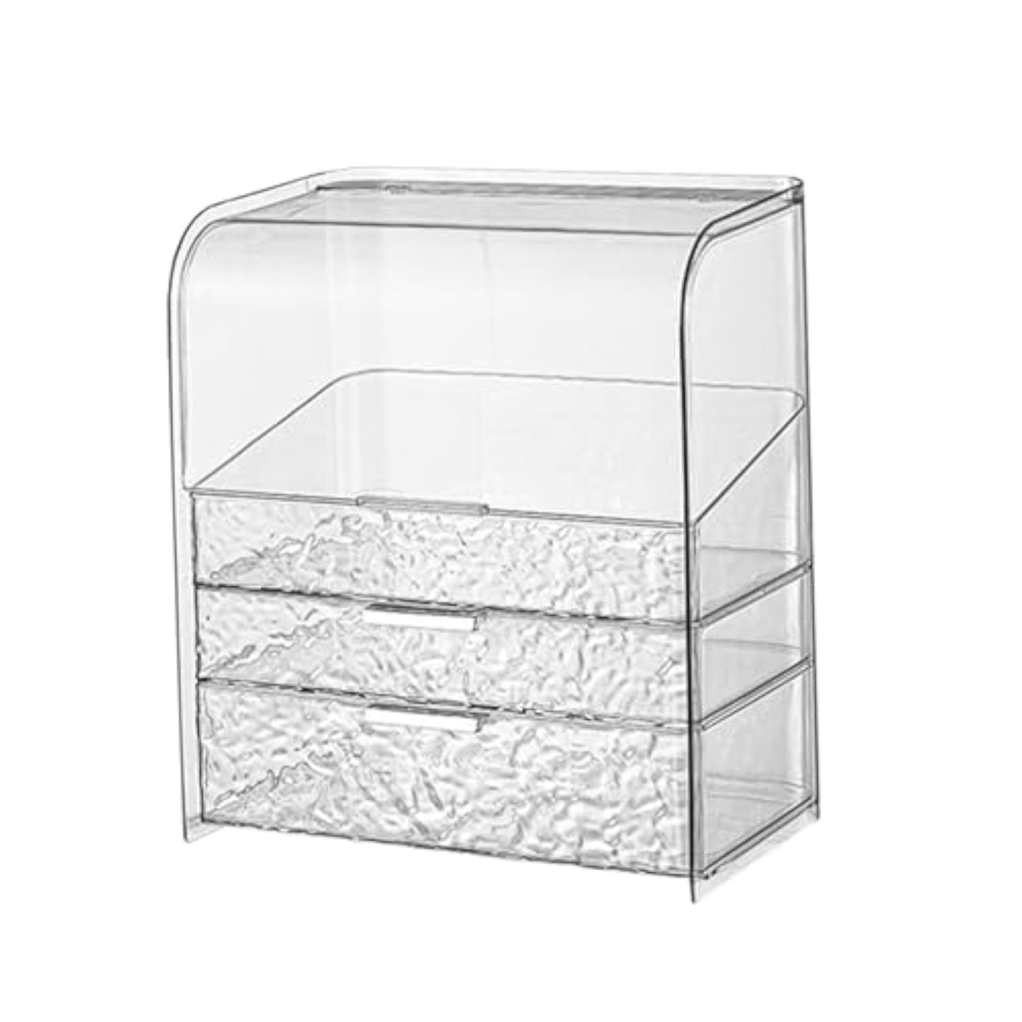Luxury Clear Makeup Storage Box for Bathroom Vanity, Clear