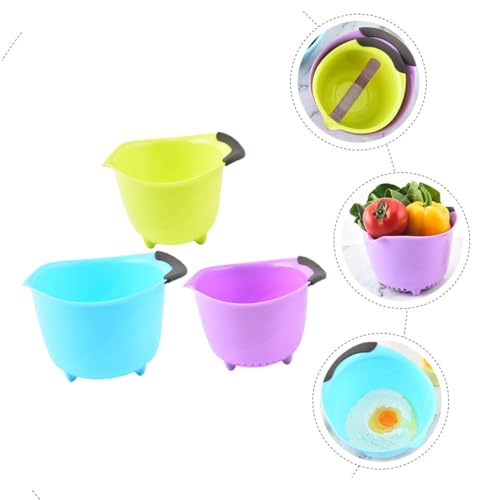 Set 3 Tazones para Mezclar Ensalada Multifuncional miniatura 3