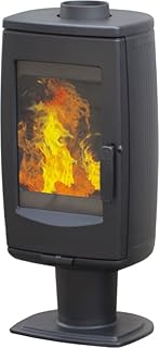 EEK A+ Design-Gusskaminofen Plamen Aria schwarz, raumluftunabhängig - 8kW