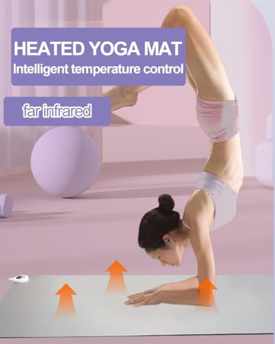 Tappetino da yoga elettrico riscaldato, antiscivolo, spesso, con temperatura regolabile, per yoga, pilates e fitness, perfetto per allenamenti a casa