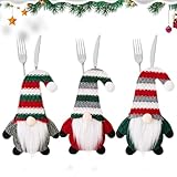 Portacubiertos navideño, bolsa para cubiertos de Navidad - Portacubiertos navideños con mangas decorativas para cubiertos, bolsa organizadora reutilizable para cubiertos, decoraciones de mesa de