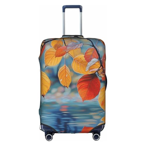 colorful orange autumn leaves Elastic Travel Luggage Cover Travel Suitcase Protective Cover