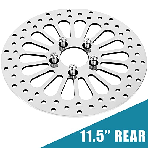 Cruianar 11.5'' Brake Rotor For Harley Davidson Touring Softail Sportster Dyna, Great Performance Superior Heat Dissipation Brake Part, Mirror-Polished Stainless Steel Rotors (11.5'' Rear) #TOP5