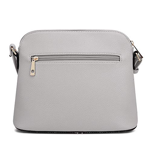 Sg Sugu Lunar Lightweight Medium Dome Crossbody Bag Shoulder Bag With Double Tassels | Zipper Pocket | Adjustable Strap|Gray/Dark Gray #TOP1