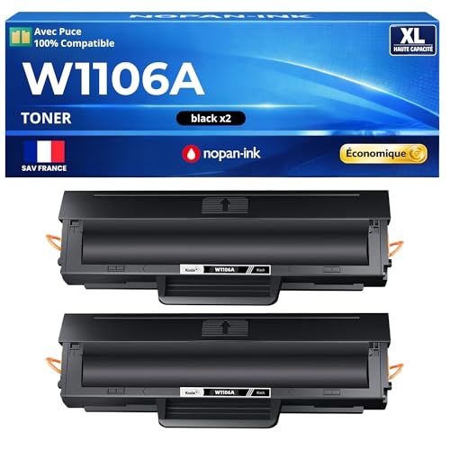 Toner W1106A 106A XL noir haute capacité pour imprimante HP Laser 107w