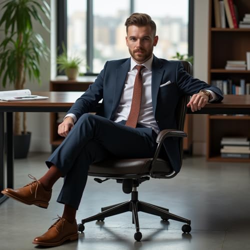 7BigStars Mens Dress Socks – 6 Pairs Crew, Soft Stay Up, Cotton Comfort for Business, Office, Big and Tall, Breathable3