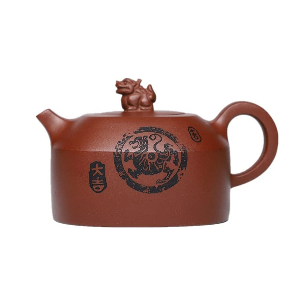 Purple Clay Teapot Traditional Yixing Purple Clay Pot Kung Fu Tea Set Raw Ore Bean Green Sand Handmade Teapot Square Pot Teapot Teapots (Size : 340ml/11.9oz)
