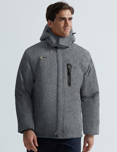 Image of GEMYSE Men's Ski Snow Jacket Warm Winter Waterproof Coat Snowboard Rain Jacket Hooded Windproof Windbreaker
