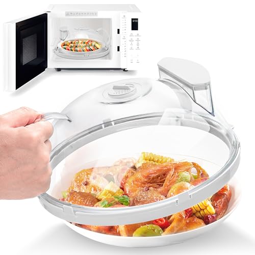 Microwave Splatter Cover with Water Steamer, 8 inch...