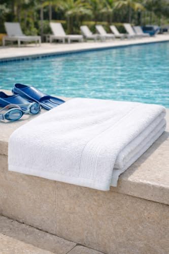 Image of Fitness Mantra Cotton Bath Towel 650 GSM | Heavyweight, Soft & Absorbent | Quick Dry | Large 30 x 60 Inch Towel for Daily Bath Use | 1 Peace| White|