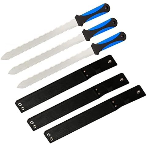 3 x Insulation Board Tool with Scabbard, Foam, Wool Cutting Tool 420mm Stainless, Saw RockWool (3BHSC) Cover
