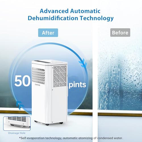 Image of Garvee 10,000 BTU Portable Air Conditioner, 6000 BTU SACC 3-in-1 AC Unit | with Cooling, Dehumidifier & Fan, Sleep Mode for Bedroom, Remote Control, Cools Up to 450 Sq.Ft for Dorm, Office, Living Room