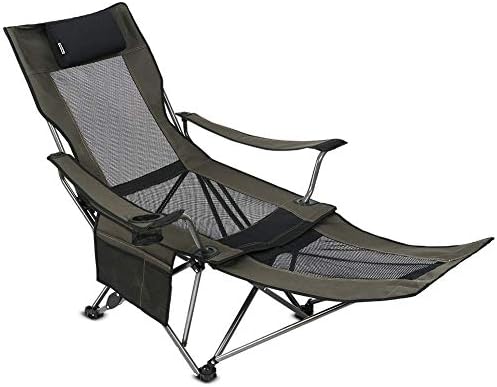 OUTDOOR LIVING SUNTIME Camping Folding Portable Mesh Chair with Removable Footrest