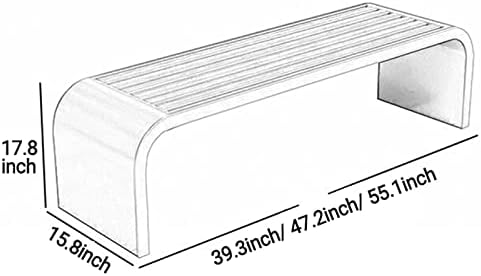 White Metal Outdoor Bench, Backless Patio Garden Seat, Steel Frame Porch Bench for Park, 39.3"x15.8"x17.8" - Durable and Stylish Outdoor Furniture