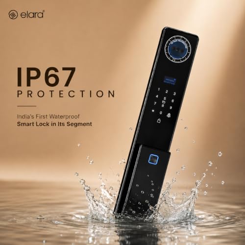 Image of Elara APEX PRO 2026 - Segment's First Waterproof Smart Lock | 9-in-1 Access Control with Palm Recognition, Face Unlock, Fingerprint, PIN & App | 2-Year Warranty