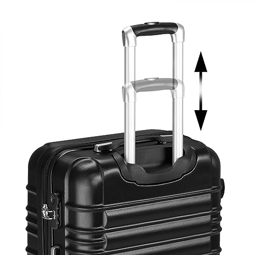 Zelsius Set Di Valigie 4 Pezzi, Nero | Valigia Rigida In Abs Con Chiusura A Combinazione, 4 Ruote E Divisorio Interno | Valigia A Mano, Set Di Valigie Rigide 4 Pezzi, Trolley, Valigia Grande - 6