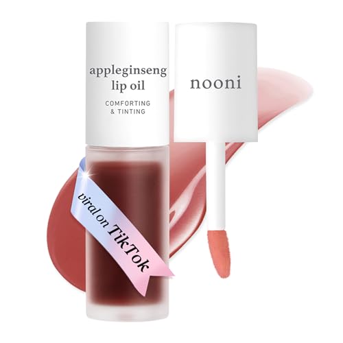 Image of NOONI Korean Lip Oil - Appleginseng | Lip Stain, Long-Lasting, Moisturizing, Plumping, Revitalizing for Dry Lips, Waterproof, No Peel Off, Korean Lip Tint, Stocking Stuffers, Cute Things, 0.12 Fl Oz