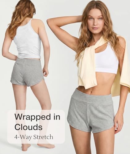 Image of LazyCozy Bamboo Viscose Sleep Shorts for Women, Soft Dolphin Lounge Shorts | Comfy Y2K Micro Mini Pajama Shorts, Lightweight Booty Shorts, Summer Pj Shorts, Knit Workout Shorts