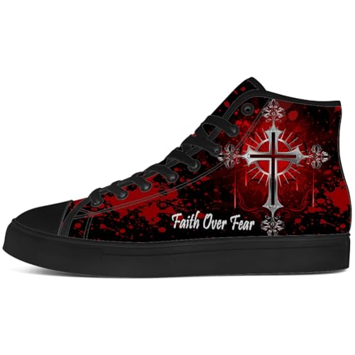 Men's Women's Faith High Top Canvas Shoes Faith Over Fear High Top Sneakers Lace Up Casual Shoes Gifts for Men Women3