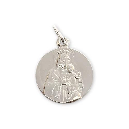 Medalla Colgante Virgen del Carmen y Sagrado Corazón Plata