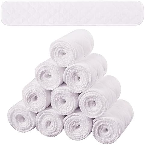 Toulite 10 Pcs Cotton Bra Liners 18 x 3 Inches Rectangle Under Bra Pads 3 Layer Bra Sweat Liners for Women Sweating Supplies