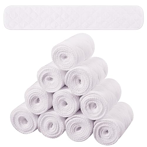 Toulite 10 Pcs Cotton Bra Liners 18 x 3 Inches Rectangle Under Bra Pads 3 Layer Bra Sweat Liners for Women Sweating Supplies