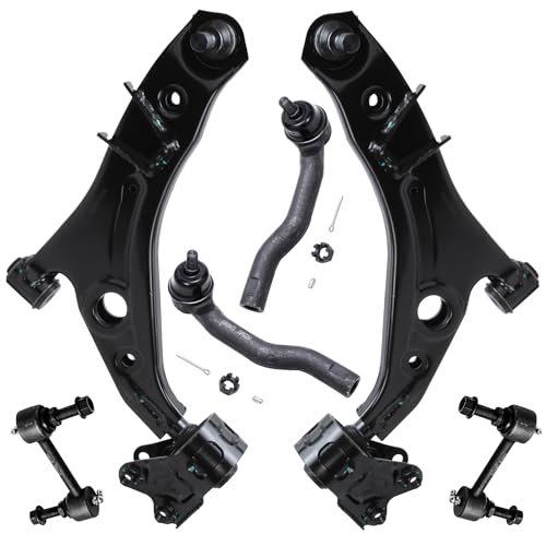 Image of Detroit Axle - 6pc Front End Control Arms Kit for 07-14 Ford Edge Lincoln MKX, 2 Lower Control Arms w /Ball Joint 2 Outer Tie Rods 2 Sway Bars 2007 2008 2009 2010 2011 2012 2013 2014 Replacement