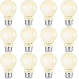 Sigalux Dimmable E26 Light Bulb 60 Watt Equivalent, Energy Star Certified Daylight 2700K LED Filament Bulb, A19 LED Edison Vintage Antique Frosted Bulbs with Medium Base, 800LM, UL Listed, 12 Packs