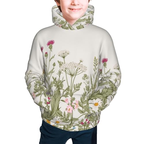 Herbs and Wildflowers Kids Pullover Hoodies Boys Sweatshirts Girls Athletic Clothes with Pocket2