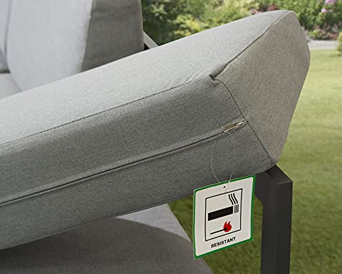 Garden Store Direct Sydney Aluminium Large Corner Lounge Set w/Textured Glass Coffee Table. Convertable Into Sunlounger. Ready Assembeled, Unpack & Enjoy! - Image 7