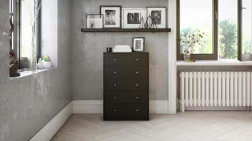 Tvilum Portland 5 Drawer Chest - Black #TOP1
