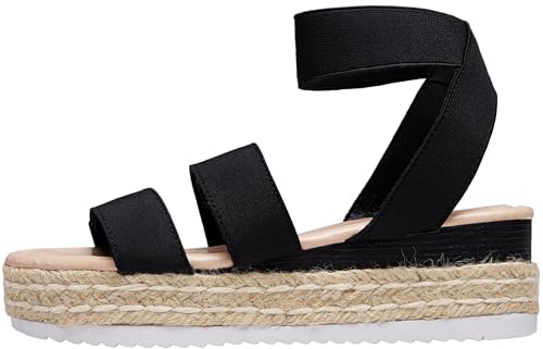 Vepose Women's 876 Cute Platform Wedge Sandals Open Toe, Espadrilles Sandals with Double Elastic Strap