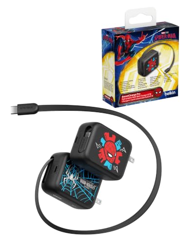 Image of Belkin Marvel Spider-Man 67W USB C Retractable Charger Block Fast Charging
