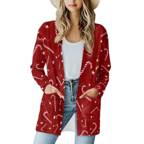 Image of Cardigan Sweaters for Women Long Sleeve Cardigan Soft Drape Open Front Fall Dusters V-Neck Jackets Dressy Loose Coat
