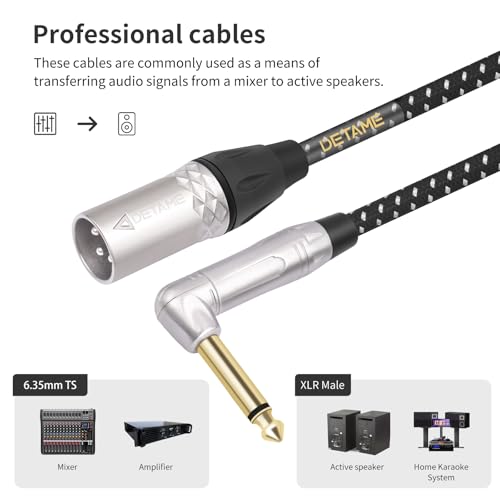 Câble XLR mâle vers jack 6,35 mm 90 degrés idéal home studio et scènes exigües - 2