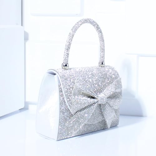 Bolso de mano plateado para mujer, pequeño y elegante miniatura 3