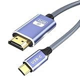 HDMI Type C ケーブル タイプc 【2M 4K@60Hz 映像出力】USB Type-C to HDMI 変換 iPhone 15/16 Pro/Max MacBook/MacBook Air Galaxy S22/S23+などAndroid Thunderbolt 3 対応 [単方向通信] ナイロン編み タイプC 変換アダプタ ノートパソコン タブレット