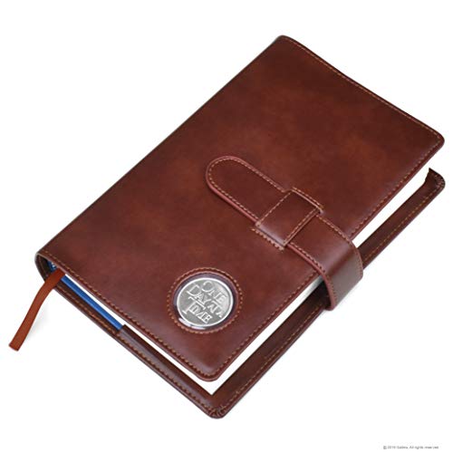 Single AA Big Book Cover | Medallion Holder | by Galileo | Perfect Gift | Alcoholics Anonymous (Plain/Coin Pocket/Brown)